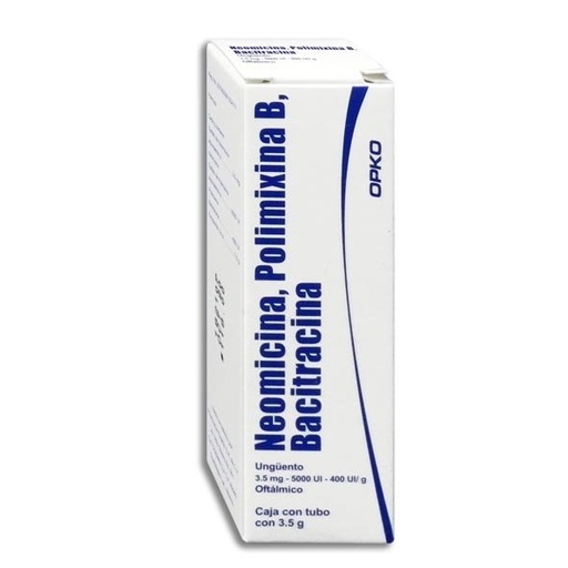 Neomicina, polimixina B, Bacitracina ungüento oftálmico tubo c/3.5g