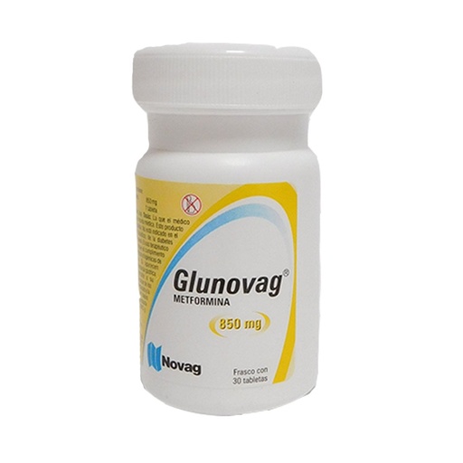 Glunovag tabletas 850 mg frasco c/30 tabletas