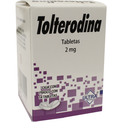 Tolterodina 2mg c/14 tabletas