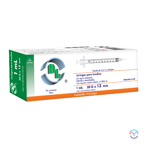 Jeringas para insulina 1mL 30G x 13mm caja con/10