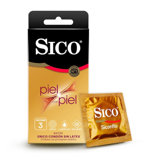 Sico piel con piel pack c/3 preservativos sin latex