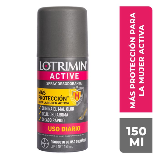 Lotrimin Active Mujer spray desodorante uso diario 150 mL