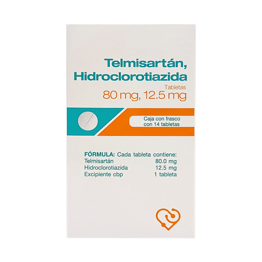 Telmisartán / Hidroclorotiazida 80mg/12.5 mg caja c/14 tabletas