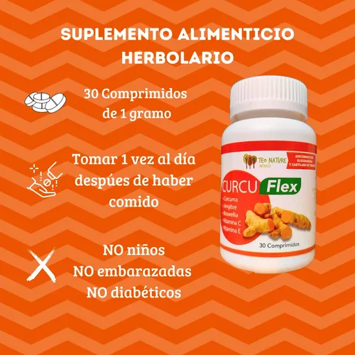 Curcuflex suplemento alimenticio tabletas frasco c/30