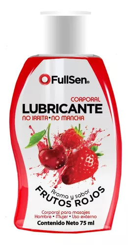 Fullsen corporal lubricante aroma y sabor frutos rojos frasco 75mL
