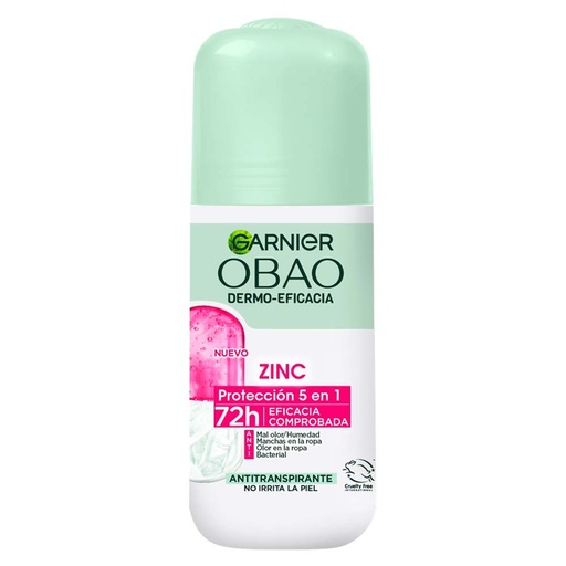 Obao dermo eficacia antitranspirante zinc 72hrs 65g