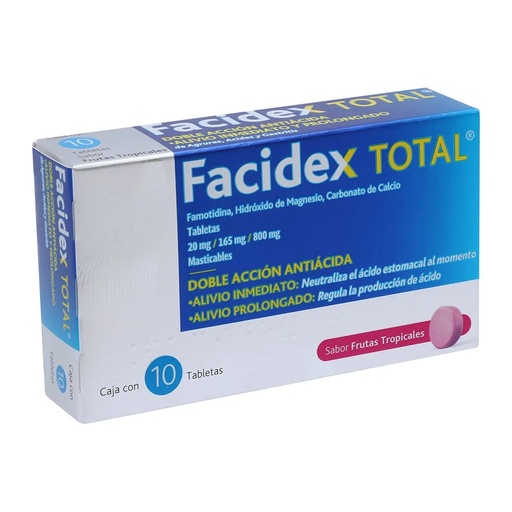 Facidex Total doble acción tabletas masticables caja c/10