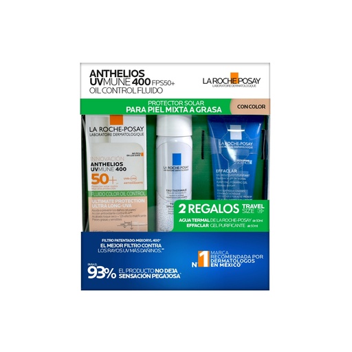 La Roche-Posay Kit Anthelios Uvm400 Fluido + Agua Termal50ml + Gel Effaclar 50Ml