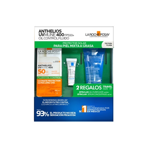 La Roche-Posay Kit Anthelios Uvm400 Fluido + Effaclar Duo3ml + Gel Effaclar 50Ml