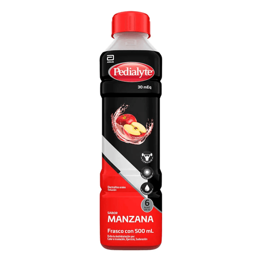 Pedialyte sabor manzana frasco con 500mL
