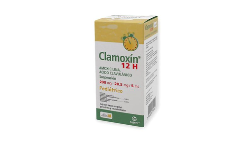 CLAMOXIN 12 H pediátrico  SUSP. 200MG/ 28.5MG/ 5 ML