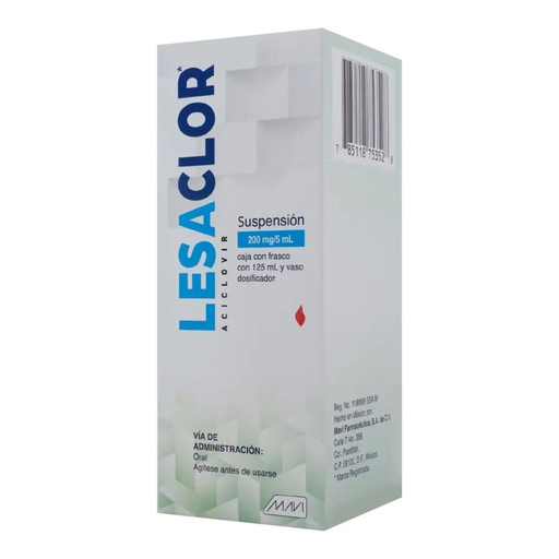 Lesaclor Suspension 200mg/5mL frasco c/125mL