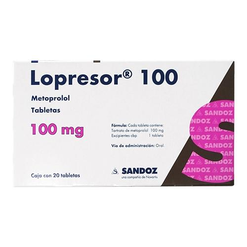Lopresor 100mg tabletas caja c/20