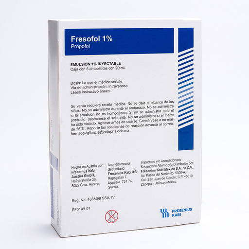 Fresofol 1 % caja con 5 amulas
